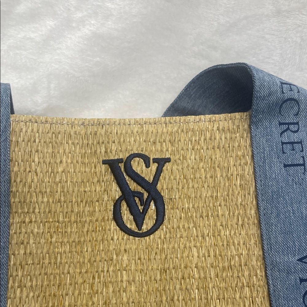 Victoria's Secret Woven and Denim Beach Tote - Picture 7 of 15